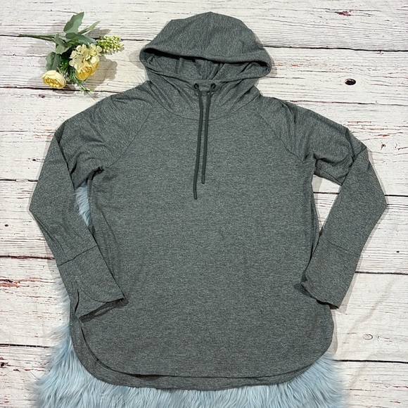 Athleta Heather Light Green Uptempo Hoodie Sweatshirt - Picture 2 of 9